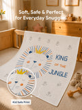 Bamboo Fabric King of the Jungle Print Baby Blanket | Ultra Soft Swaddle Blanket | 110 × 110 cm