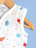 Premium Extra Soft Muslin Baby Jhabla | Cute Space Print
