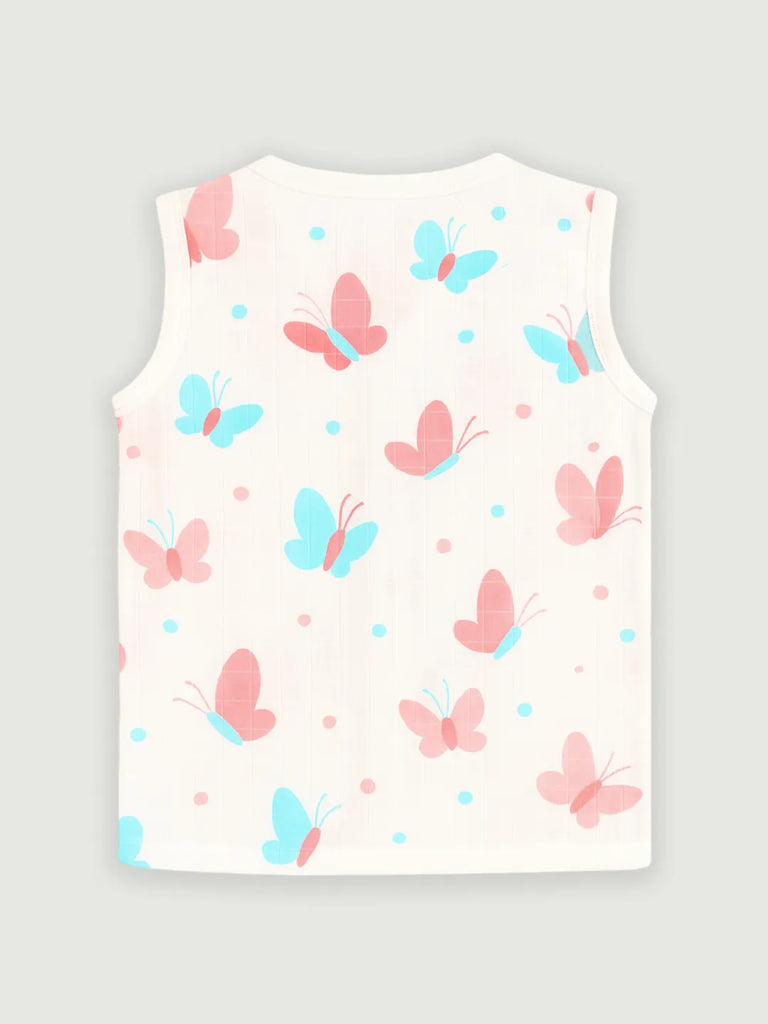 Premium Extra Soft Muslin Baby Jhabla | Cute Butterfly Print