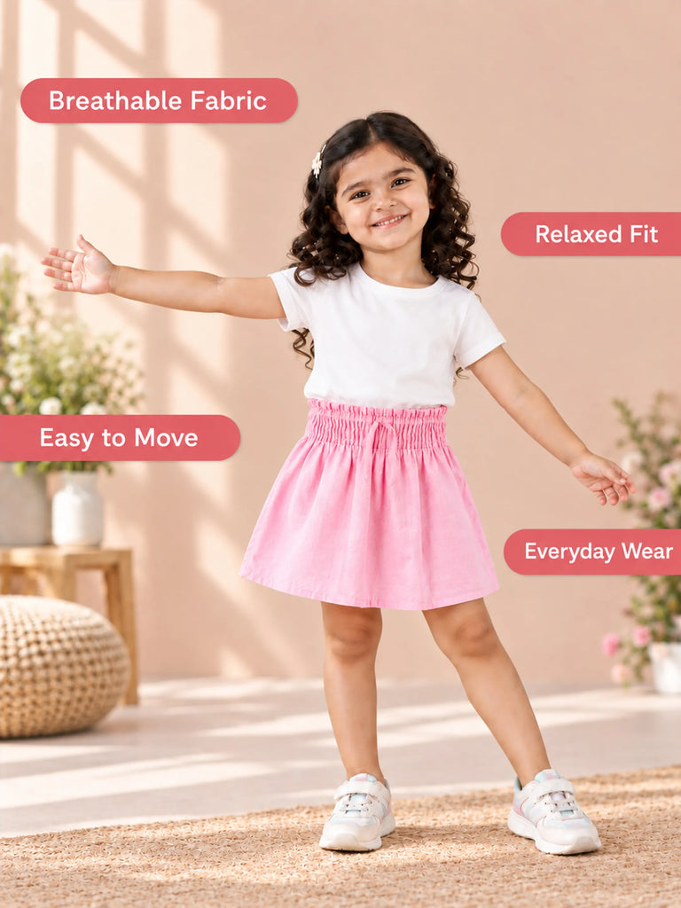 Girls Cotton Flared Shorts – Comfortable & Stylish Everyday Bottomwear