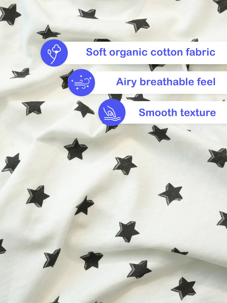 Organic Cotton Unisex Kids Co-ord Set – Soft Breathable Star Print T-Shirt & Shorts Set