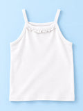 BambooTEC™ Girls Camisole Pack of 2 – White & Cream Ruffle Strap Tops