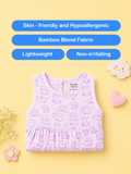 BambooTEC™ Bamboo Muslin Baby Frock – Puppy Parade Print, Soft & Breathable Dress