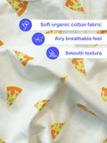Organic Cotton Unisex Kids Co-ord Set Pack of 2 – Soft Breathable Pizza & Dinosaur Print T-Shirt & Shorts Set