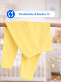 Organic Cotton Unisex Baby Co-ord Set – Soft Breathable Yellow Lemon Print Full Sleeve T-shirt & Pyjama for Infants