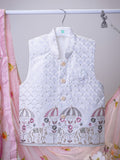 Kidbea Boys Ethnic Wear Set | Kurta Pajama with Stylish Nehru Jacket | Festive Traditional Outfit for Kids | Cream