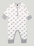 Kidbea 100% Organic Cotton Romper Bodysuit Jumpsuit Combo 2 Designs Color heart and elephant Printed 9-12 Month