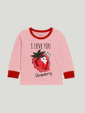 Kidbea Unisex Kids Cotton Night Suit | Soft & Cute Strawberry Print Pajama Set for Boys & Girls | Pink