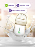 Kidbea Natural Milk Feeding Bottle, BPA-Free, Soft Nipple, Anti-Colic Design, 150ML X 2, Pack 2 Bottle