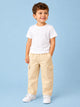 Unisex Light Beige Cotton Kids Cargo Pants – Comfortable Everyday Bottomwear