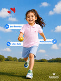 Boys Bamboo Fabric Pink Polo T-Shirt