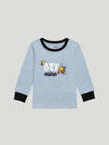 Kidbea Unisex Cotton Nightwear Set for Kids | Soft Breathable Sleepwear with Cute Bee Print & Full Sleeves Top | Blue