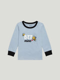 Unisex Cotton Nightwear Set for Kids | Soft Breathable Sleepwear with Cute Bee Print & Full Sleeves Top | Blue