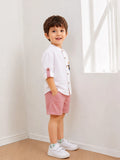 Light Organic Cotton White Shirt & Pink Shorts Co-ord Set