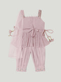 Kidbea Girls Indian Ethnic Outfit | Peplum Kurti, Dhoti Pants & Dupatta |  Lavender