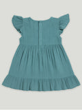 Light Linen Charming Teal Frock | Elegant & Comfortable