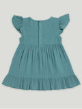 Light Organic Cotton Charming Teal Frock | Elegant & Comfortable