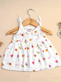 Extra Soft Muslin Baby Girls Frock Pack of 4 – Car, Lollipop, Butterfly & Whale Prints