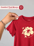 BambooTEC™ Bamboo Girls Red Top – Bloom & Grow Shine Floral Print