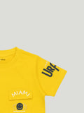 Kidbea Boys Summer T-Shirt and Shorts Co-Ord Set | Soft Cotton Blend Outfit for Kids | Yellow