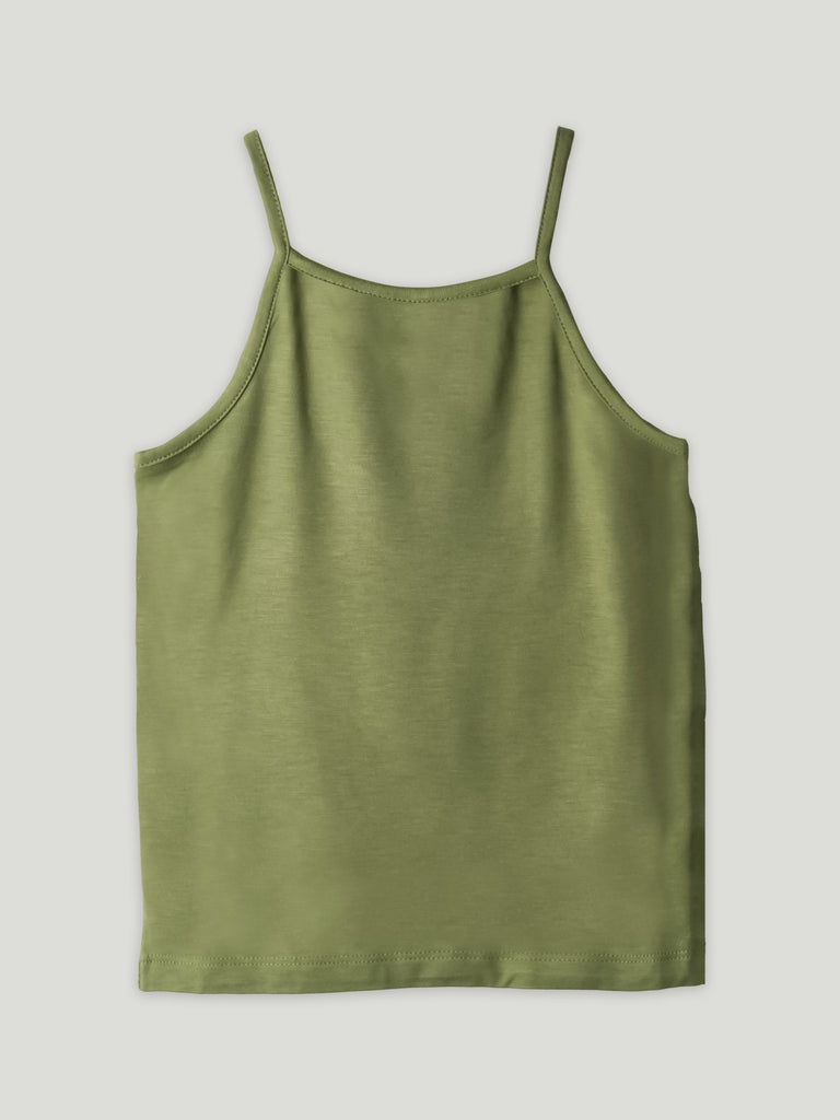 Olive Green Bamboo Camisole for Girls – Soft, Lightweight & Breathable