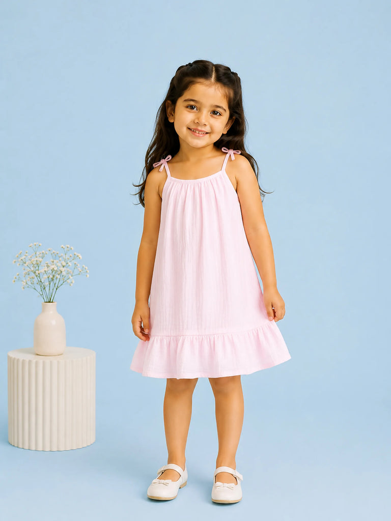 Organic Cotton Girls Frock Pack of 2 – Yellow & Pink Ruffle Frocks