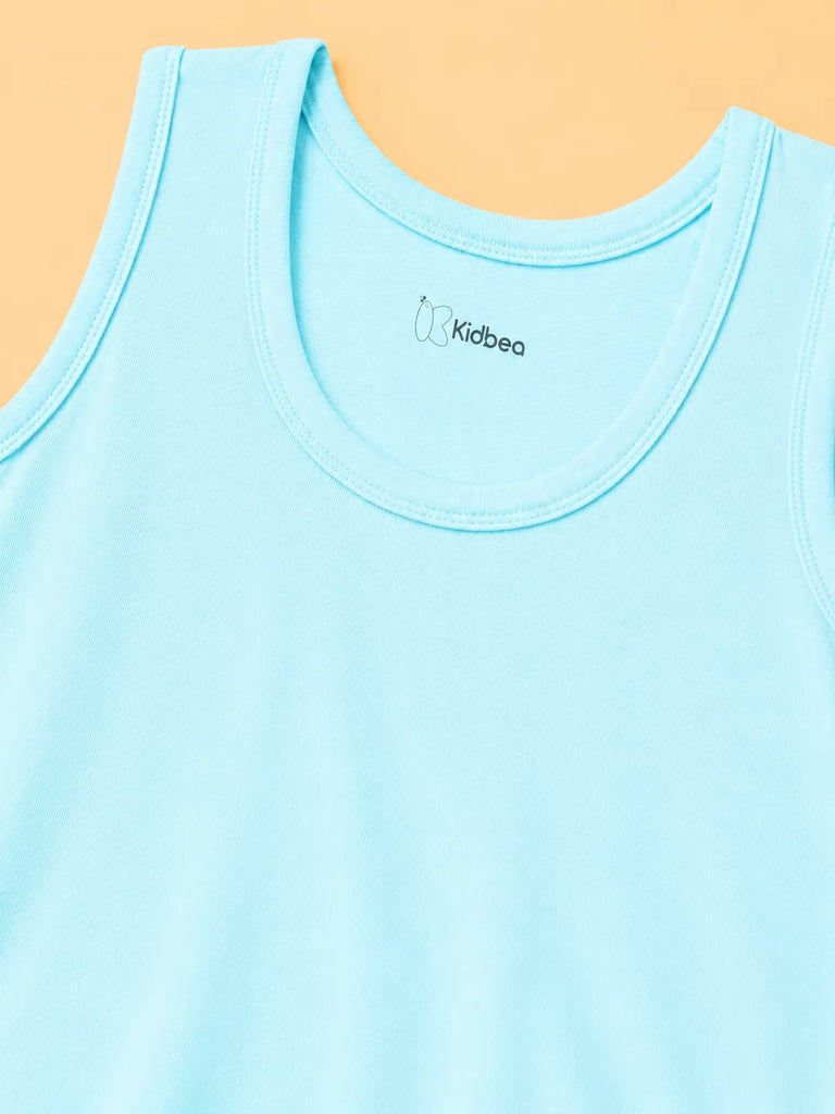 BambooTEC™ Boys Bamboo Fabric Aqua Blue Solid Vest
