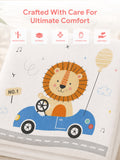 Bamboo Fabric Happy Lion Print Baby Blanket | Ultra Soft Swaddle Blanket | 110 × 110 cm