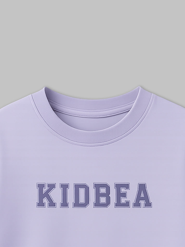 Light Organic Cotton Lavender Round Neck Graphic Print Half Sleeve T-Shirt | Unisex