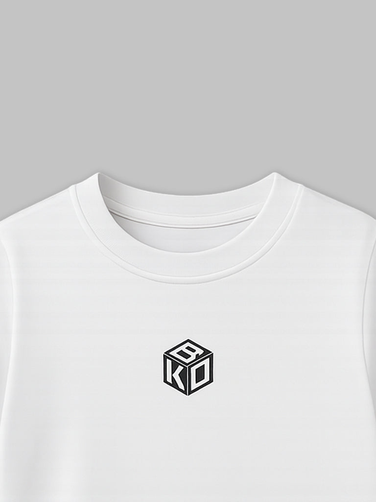 Light Organic Cotton White Graphic Print Half Sleeve T-Shirt | Unisex
