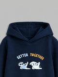 Unisex Navy Blue Hoodie – Better Together Dog Print Full-Sleeve Hoodie