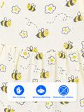 BambooTEC™ Bamboo Muslin Baby Frock – Bee & Daisy Print, Soft & Breathable Dress