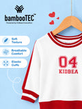 BambooTEC™ Bamboo Boys Sweatshirt – White & Red 04 Graphic Full-Sleeve Crewneck
