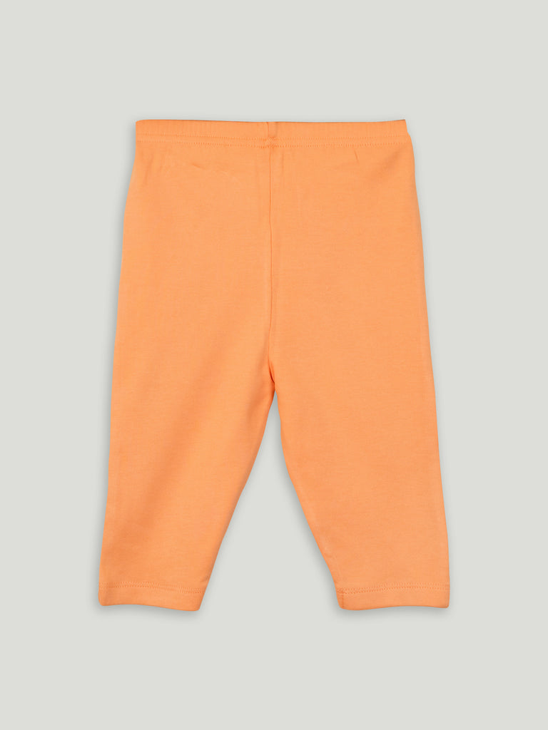 Organic Cotton Unisex Baby Co-ord Set – Soft Breathable Orange Sports Print Full Sleeve T-shirt & Pyjama  for Infants
