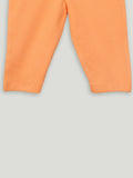 Organic Cotton Unisex Baby Co-ord Set – Soft Breathable Orange Sports Print Full Sleeve T-shirt & Pyjama  for Infants