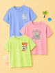 Bamboo Fabric Unisex Half Sleeve T-Shirt Pack of 3 – Beach Boy, Growing Everyday & Sea Play Graphic Print Combo