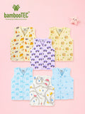 BambooTEC™ Bamboo Muslin Baby Jhabla Pack of 6 – Teddy, Monkey, Monster Truck, Gaming, Road & Helicopter Prints