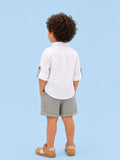 Light Organic Cotton White Shirt & Green Shorts Co-ord Set