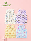 BambooTEC™ Bamboo Muslin Baby Jhabla Pack of 4 – Chess, Monster Truck, Monkey & Crayon Prints