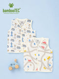 BambooTEC™ Bamboo Muslin Baby Jhabla Pack of 2 – Chess & Road Trip Print