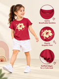 BambooTEC™ Bamboo Girls Red Top – Bloom & Grow Shine Floral Print