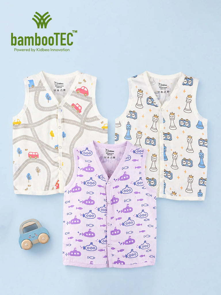BambooTEC™ Baby Jhabla Pack of 3 – Road Trip, Chess & Submarine Prints