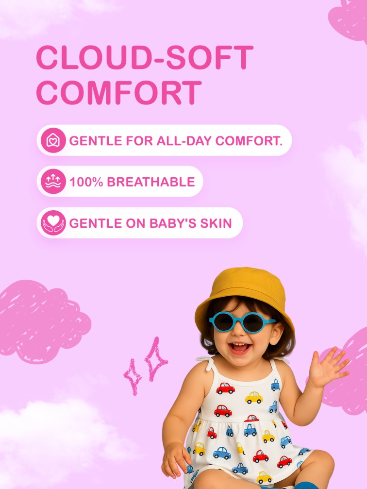 Premium Extra Soft Muslin Baby Girls Frock – Colorful Car Print