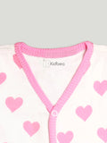 100% Organic Cotton Romper Pack – Heart & Star Designs, Pink & Black, Full Sleeves
