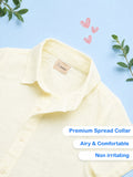 Boys Linen Cotton Light Yellow Shirt
