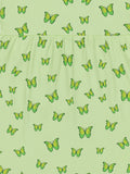 Kidbea Girls Cotton Frock | Butterfly Printed Summer Dress | Short Sleeve Casual Wear Kids | Green