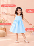 Girls Cotton Frock – Sleeveless Flared Dress with Waist Tie