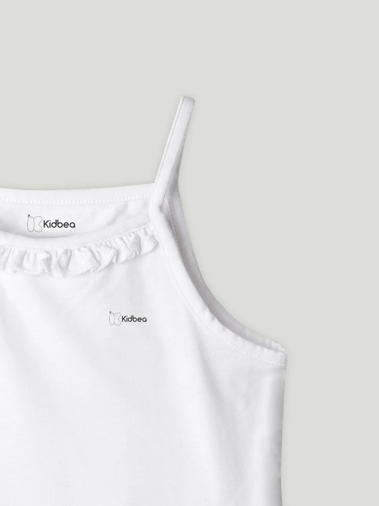 White Bamboo Camisole for Girls – Soft, Lightweight & Breathable