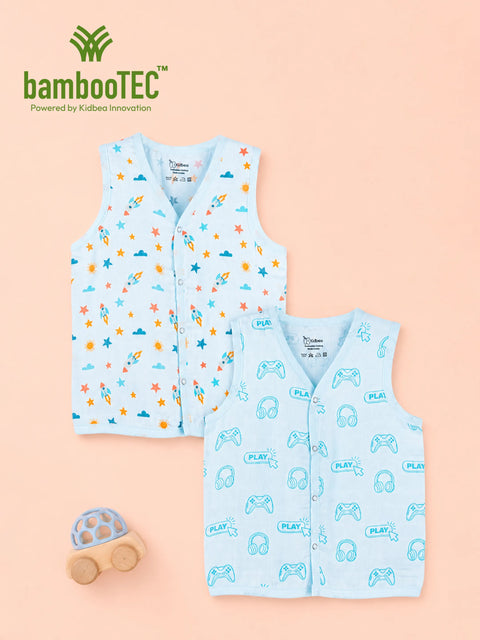 BambooTEC™ Bamboo Muslin Baby Jhabla Pack of 2 – Rocket & Gaming Print