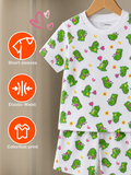 Organic Cotton Unisex Kids Co-ord Set – Soft Breathable Dinosaur Print T-Shirt & Shorts Set